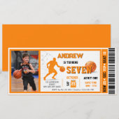 Personal VIP Basketball Game Birthday Ticket 招待状 (正面/裏面)