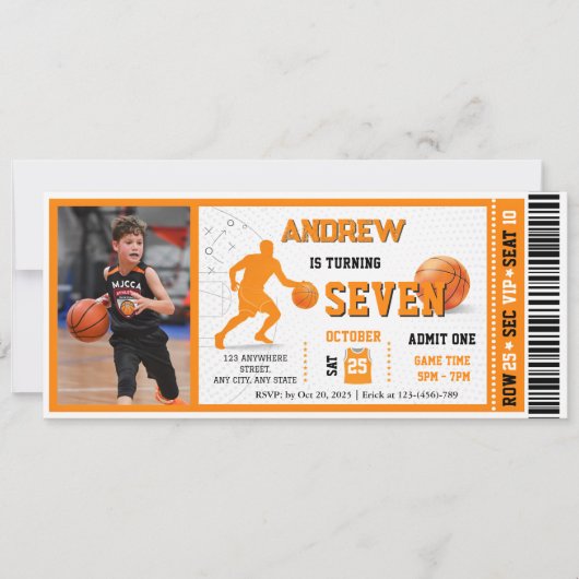 Personal VIP Basketball Game Birthday Ticket 招待状 (正面)