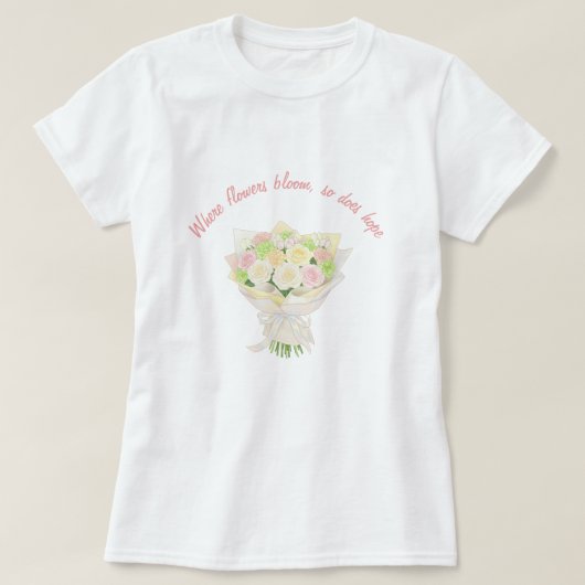 personal Wedding bouquet Bridal Shower Tシャツ (デザイン正面)
