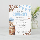 Personal Western Boy Baby Shower for boy 招待状 (スタンド正面)