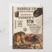 Personal Western Cowboy Birthday 招待状 (正面)