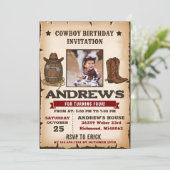 Personal Western Wild West Cowboy Birthday Party 招待状 (スタンド正面)