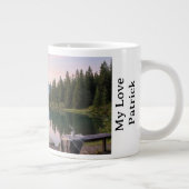 Personalise Alps Mountain Lake Nature Landscape ジャンボコーヒーマグカップ (右)
