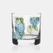 Personalise Bridal Shower Blue Hydrangeas ウイスキーグラス (左)
