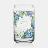 Personalise Bridal Shower Blue Hydrangeas ガラス缶 (正面)