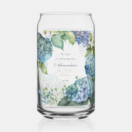 Personalise Bridal Shower Blue Hydrangeas ガラス缶