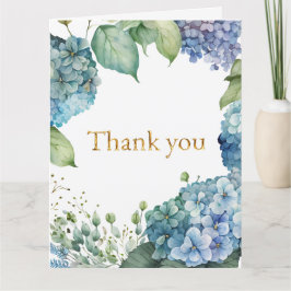 Personalise Bridal Shower Blue Hydrangeas サンキューカード