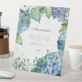 Personalise Bridal Shower Blue Hydrangeas 台座サイン (インサイチュ)
