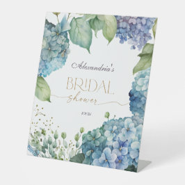 Personalise Bridal Shower Blue Hydrangeas 台座サイン