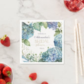 Personalise Bridal Shower Blue Hydrangeas Welcome スタンダードカクテルナプキン (インサイチュ)