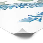 Personalise Bridal Shower Blue Hydrangeas Welcome フォトプリント (角)