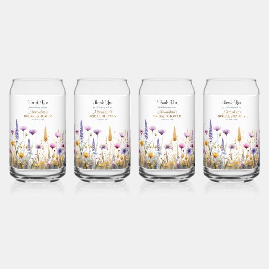 Personalise Bridal Shower Wildflowers ガラス缶 (裏面)