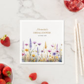 Personalise Bridal Shower Wildflowers スタンダードカクテルナプキン (インサイチュ)