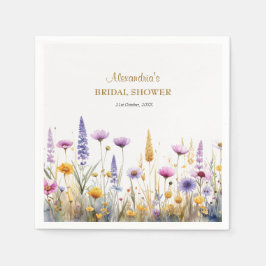 Personalise Bridal Shower Wildflowers スタンダードカクテルナプキン