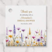 Personalise Bridal Shower Wildflowers フェイバータグ (正面)
