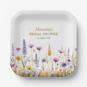 Personalise Bridal Shower Wildflowers ペーパープレート (正面)