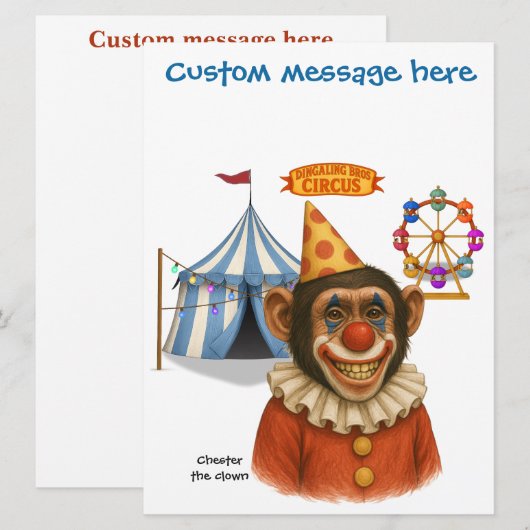 Personalise: Chester the chimp clown (正面/裏面)
