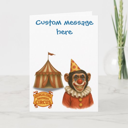 Personalise: Chester the chimp clown カード (正面)