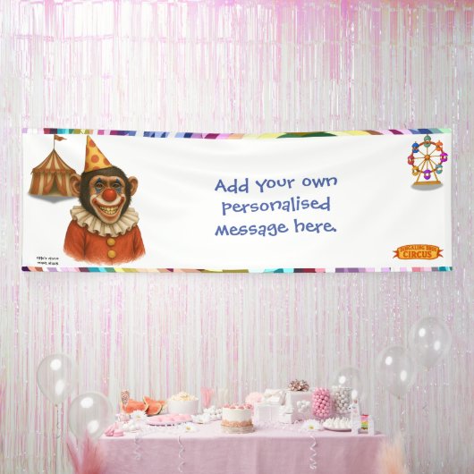 Personalise: Chester the chimp clown 横断幕 (パーティー)