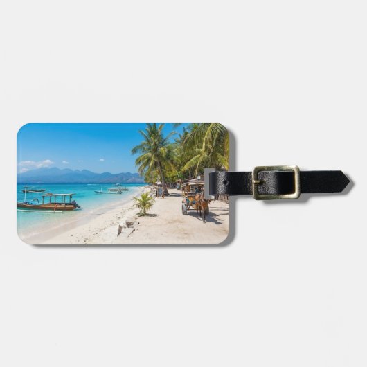 Personalise Gili Trawangan Island Paradise Beach ラゲッジタグ (正面横)