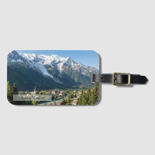 Personalise Mount Blanc French Alps Mountain ラゲッジタグ (正面横)