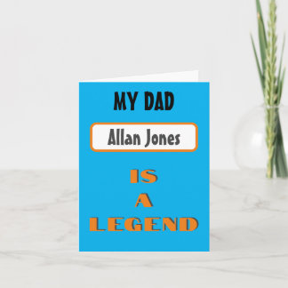 Personalise My Dad is a legend カード
