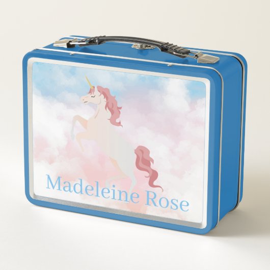Personalise name on My prancing unicorn メタルランチボックス (裏面)