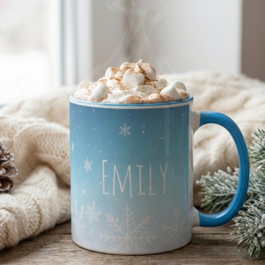 personalise name snowflake winter cold vibe mug  マグカップ