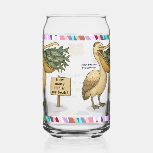 Personalise: Pierre pelican's brilliant beak ガラス缶 (右)