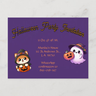 Personalise this Halloween Party postal card ポストカード