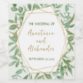 Personalise Wine Lable Gold and Greenay ワインラベル (シングルラベル)