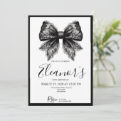 Personalised 18th Black Bow Birthday Invitation 招待状 (スタンド正面)