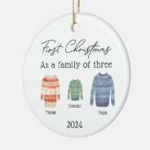 personalised 1st christmas baubles plaid セラミックオーナメント (左)