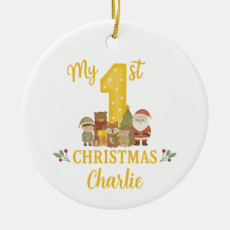 Personalised 1st Christmas Tree Decoration  セラミックオーナメント