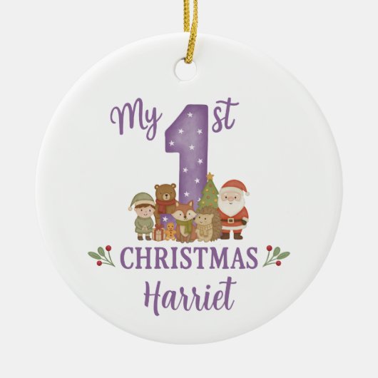 Personalised 1st Christmas Tree Decoration  セラミックオーナメント (正面)