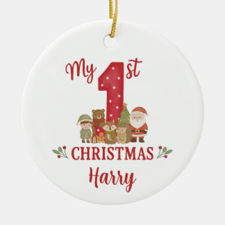 Personalised 1st Christmas Tree Decoration  セラミックオーナメント