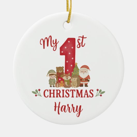 Personalised 1st Christmas Tree Decoration  セラミックオーナメント (正面)