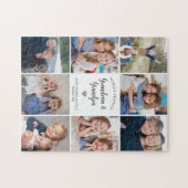 Personalised 8 Photo Collage Grandparents Modern ジグソーパズル (横)