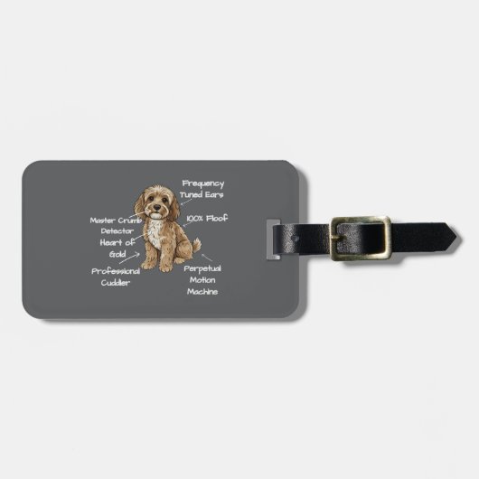 Personalised Anatomy of a Cockapoo ラゲッジタグ (正面横)