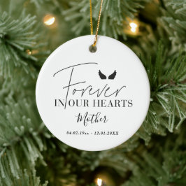 Personalised angel wings Memorial Christmas Tree セラミックオーナメント