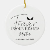 Personalised angel wings Memorial Christmas Tree セラミックオーナメント (正面)
