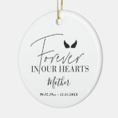 Personalised angel wings Memorial Christmas Tree セラミックオーナメント (左)