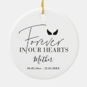 Personalised angel wings Memorial Christmas Tree セラミックオーナメント (裏面)
