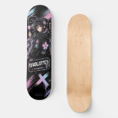 Personalised Anime Pastel and Black Skateboard  スケートボード (正面)