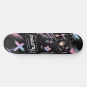 Personalised Anime Pastel and Black Skateboard  スケートボード (横)