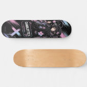 Personalised Anime Pastel and Black Skateboard  スケートボード (横)