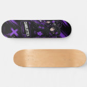 Personalised Anime Purple and Black Skateboard  スケートボード (横)