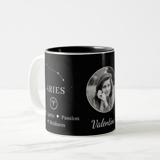 Personalised Aries Zodiac Constellation Coffee Mug ツートーンマグカップ (正面左)
