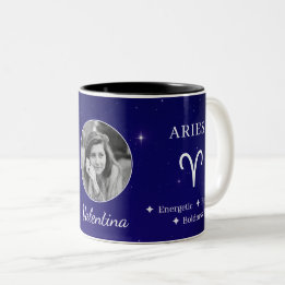 Personalised Aries Zodiac Symbol Traits Coffee Mug ツートーンマグカップ