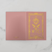 Personalised Art Deco Gold Foil Rose Card 箔グリーティングカード (外側レイダウン)